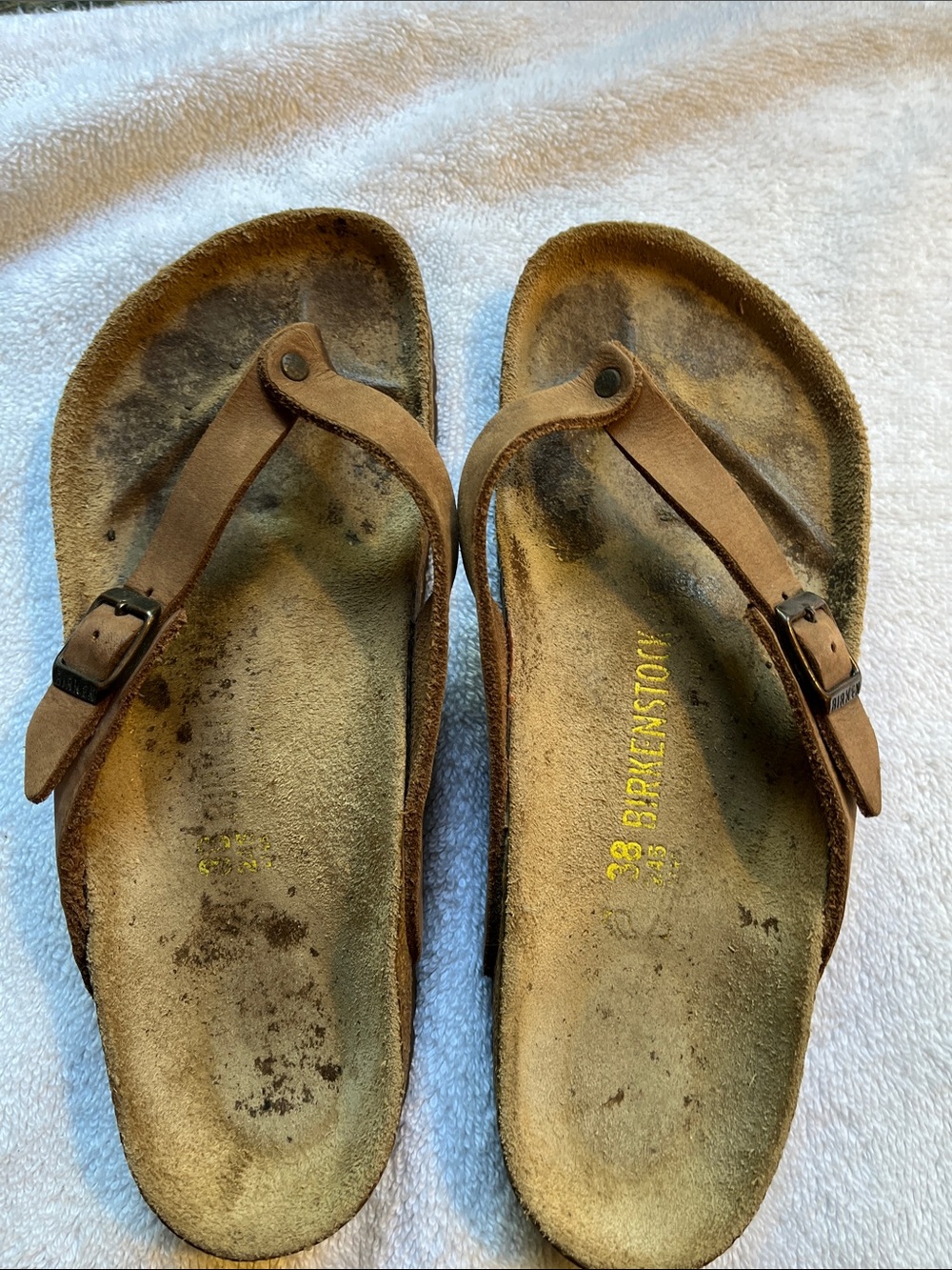 Birkenstock Brown Suede Thong Sandals
